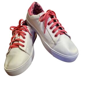 Torrid + Barbie Womens 11AA Wide Stylish White and Hot Pink Sneakers